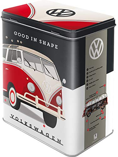 Nostalgic-Art Contenitori di Latta retrò L Volkswagen – Good in Shape – Idea Regalo per i Bus VW, Grande Scatola da caffè, Design Vintage, 3 l