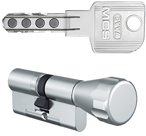 EVVA MCS Knaufzylinder 41/41K | Profilzylinder mit sehr hohem Kopierschutz durch Magnet-Technologie | Bohrschutz Ziehschutz | 5 Schlüssel | Sicherungskarte | verschiedenschließend