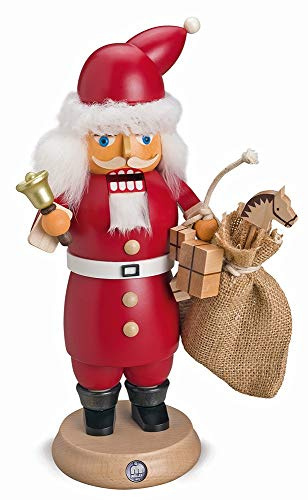 Müller Rauchknacker Räuchermann und Nussknacker Weihnachtsmann, 27 cm hoch, original Erzgebirge Seiffen