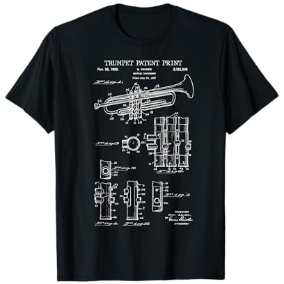 Trompete Patent Druck 1939 - Vintage Patent Musik T-Shirt