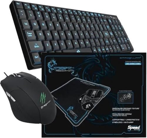 Dragonwar - Gaming Pack - Teclado + Ratón + Alfombrilla - Negro