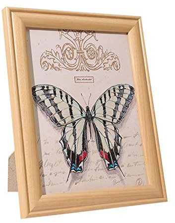 Bilderrahmen, Retro Fotorahmen Set Amerikanische Desktop-Ornamente Aus Reinem Massivholz Fotorahmen Bilderrahmen (Farbe : Natural Wood, Größe : A3(42×29.7cm))