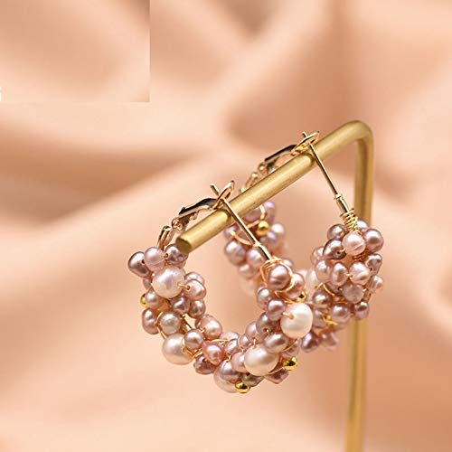 SALAN Bunte Echte Süßwasserperlenohrringe Für Frauen Hochzeit Ohrringe Party Feine Natürliche Peals Ohrringe Boho Schmuck