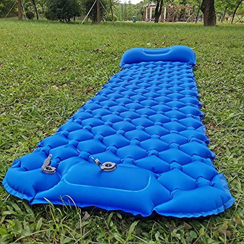DDttplzmb Aufblasbare Luftmatratze,Leichte Rucksackmatte,FüR Zuhause,Gast,Outdoor Camping Reise Wandern Strand(Einzelperson,einschließlich Kissen,Fußpumpe)