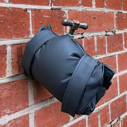 Flatro Tap Covers for Outdoor Taps Insulation Cover - Waterproof Leather Jacket for Outside Tap Cover Frost Protector - 24 cm Universal Easy Fit Outdoor Tap Cover for Winter