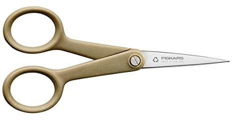Fiskars ReNew Handarbeitsschere, Länge: 12 cm, Recycelter Edelstahl/Kunststoff, Aus 100% wiederverwertbaren Materialien, 1062547 | Recycelter Edelstahl/Kunststoff, Aus 100% wiederverwertbaren Materialien, 1062547