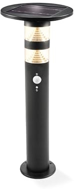 Esotec Solar Wegeleuchte Standleuchte Bewegungsmelder Casoli, ALU 102747 | Solar Wegeleuchte mit Bewegungsmelder, Ø21x55,5cm, PIR 120°/6-8m, 3000K, 20-600lm, 3 Modi, 2,8Wp Solarmodul, LiFePO4 Akku