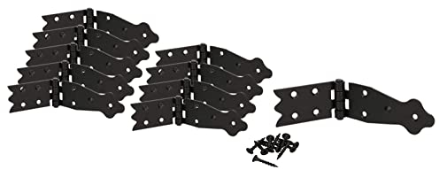 KOTARBAU® 10er Set Kistenband 160 x 35 mm Kistenscharnier Tischscharnier Möbelband Möbelscharnier Scharnier Truhenband Flügelscharnier Pulverbeschichtet Schwarz
