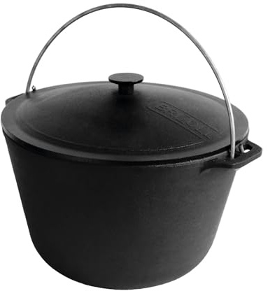 CAST Iron Tourism Kazan with LID, Dutch Oven, Cauldron, 6 L