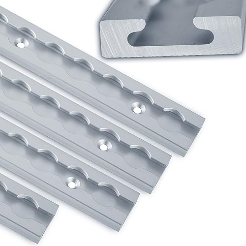 NTG Set di binari aerei in alluminio, forma quadrata, 1 – 20 m, guida aerea quadrata per il fissaggio del carico, forata e anodizzata, barra di ancoraggio, 1 metro e 2 metri (4 metri (2 x 2 metri)