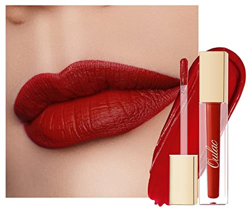 Oulac Red Lipstick for Women, Matte Liquid Lipstick Long Lasting Red High Impact Creamy Matte Lip Gloss, Rich Colour Formula with Vitamin E & Rose Oil, Waterproof, Vegan M01