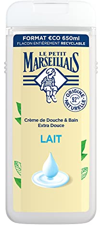 Le Petit Marseillais Crema de ducha y baño, leche extra suave, orgánica, 650 ml