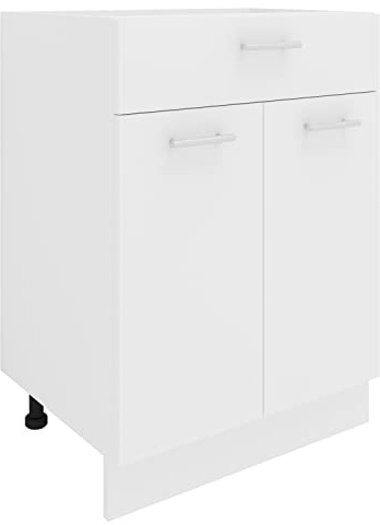 VCM Küchenschrank Breite 60 cm Schublade Unterschrank Küche Küchenmöbel Esilo Weiß
