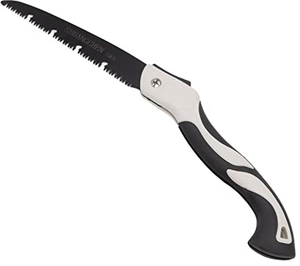 Folding Pruning Saw, Compact Low Noise Folding Handsaw Triple Cut Teeth Locking Design for Branches Cutting for Gardening