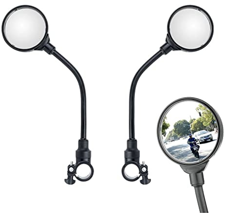 Kasmole vélo | Rétroviseur vélo Rotatif réglable | Miroir Convexe Acrylique à Longue Extension pour Montage sur Guidon Universel pour vélo électrique Montagne E-Bike