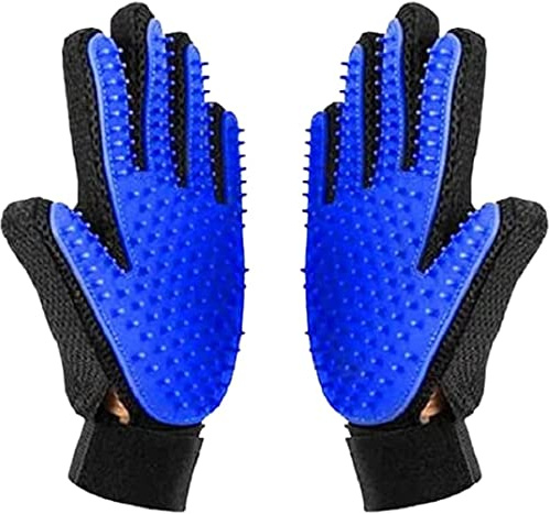Pet Grooming Gloves – 2 pcs Right and Left Hand Dog Brush – Silicone Glove with Soft Bristles – New and Improved Pet Hair Removal – For Cats and Dogs