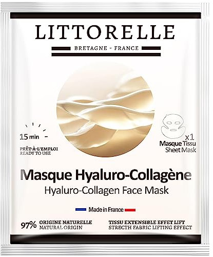 Masque Liftant Hyaluro-Collagène – Lifting Hydratant, Anti-oxydant, Anti-âge, Anti-Rides – 97% d’Origine Naturelle – Fabriqué en France – Peau déshydratée, sèche, mature, fatiguée – Teint terne