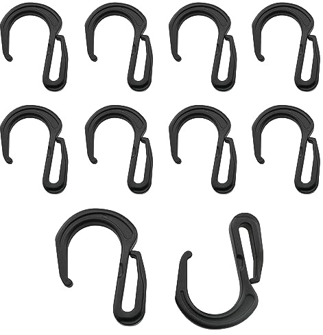 ZZLZX 10 ganci a S in plastica per corda elastica, ganci in rete di nylon, adatti per rete da carico elastica per camion e camion