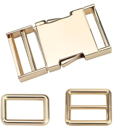 TIANLIN Steckschnalle 25mm Gold, Metall Schnallen und Verschlüsse, Klickverschluss für Rucksack, Handtasche, Umhängetasche