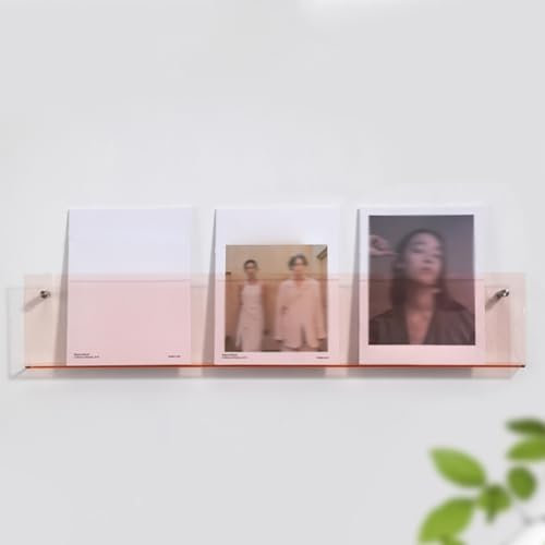 ZJKXJH zeitungsständer Rosa Acryl-Wandmagazin-Regal, Klar Broschürenhalter Einstellbare Hängende Schwimmende Buchregale Halter Für Büro, Kirche, Coffee Shop (Color : Pink, Size : L - 80cm)