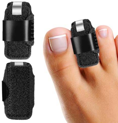 Férula de dedo del pie para enderezar el dedo del pie roto para mujeres y hombres, dedo del pie en martillo para alinear y sostener los dedos del pie, vendajes para dedos del pie, 2 unidades