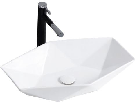 GTM Design Aufsatzwaschbecken Matt Modern Waschbecken ohne Hahnloch - Elegant Aufsatzwaschbecken Oval für Badezimmer und Gäste WC - nur Bad Waschbecken - Modell 8