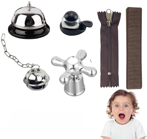 Busy Board Diy Accessories for Toddlers, Montessori Sensory Board Parts | Zipper, Christmas Bell, Hook and Loop Tape, Learning Tools, Fun and Entertaining, Early Development Items, Fine Motor Skills