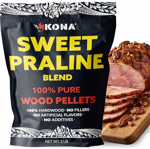Kona Sweet Praline Pecan Smoker Pellets, Intended for Ninja Woodfire Outdoor Grill, 2 lb Resealable Bag