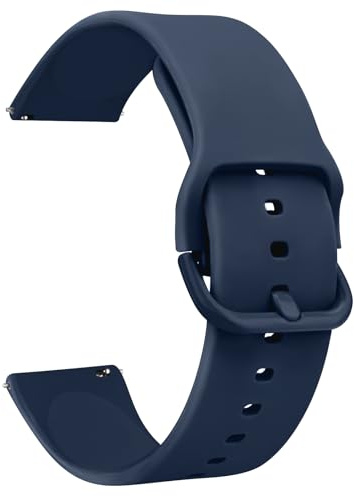 Mugust Bracelets de Montres Silicone 20mm 22mm, Remplacement Dégagement Rapide pour Femme Homme 20mm 22mm (20mm, Bleu Marine)
