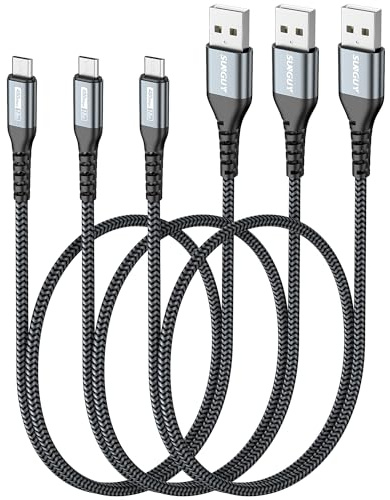 Micro USB Cable 0.6M [3Pack], Short USB to Micro USB Cable Nylon Braided | Micro USB Charger Cable Fast Charging Data Transfer for Samsung S6 S7 Edge, Tablet, PS4, Xbox