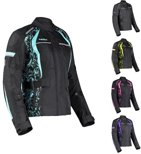 PANDA CYCLE GEAR Motorcycle Jacket for Women's All Season Enduro Dual Sports Touring Motorbike Riding Bikers Armored Jackets | Blue-Medium