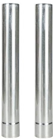 Stainless Steel Exhaust Pipe, 60mm x 50cm Chimney Pipe Straight Stove Pipe Gas Exhaust Pipe for Diesel Heater, Water Heater (2Pcs)