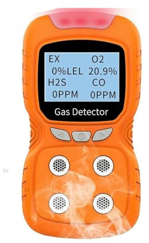 Detector de Gases, Detector de Gas 4 en 1, analizador de Monitor de CO H2S O2, Detector de Fugas de Gas portátil