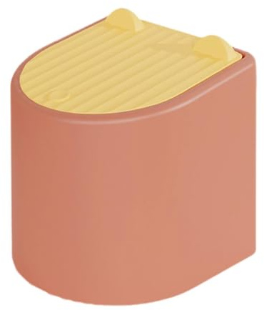 JISADER Cestino per lettiera per Gatti, Piccolo Cestino per rifiuti a Pressione, Piccolo Cestino per rifiuti per Ripiani del Bagno, Camera da Letto, Cucina, Rosso-Arancio