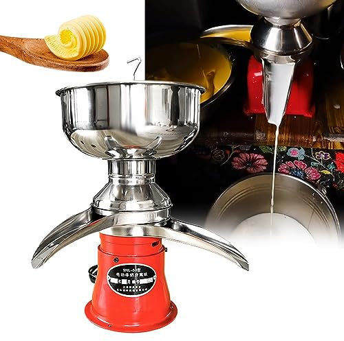 Professional Whipped Cream Dispenser 50l/H Milk Cream Centrifugal Separator for Converting Raw/Whole Milk,Stainless Steel Professional Cream Skimming Machine with 8l Milk Bowl,Electric Skimm