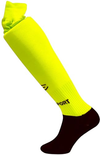 ETISPORT Medias, Calcetines Hockey Largas, Elásticas. Tejidos técnicos para alto rendimiento favorece la respiración y cubre las rodillas (FR/ES, Letras, L, Regular, Alto, Amarillo Fluor)