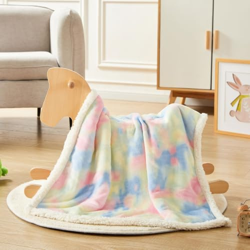 JZLPIN Manta para Bebe 75x100cm Mantas Recien Nacido Mantita Bebes Super Suave Sherpa Reversible Mantas receptoras para Cuna Cochecito Rosa 1