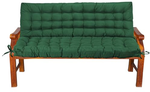 FAMIROSA Gartenbankauflage Hollywoodschaukel Auflage Wasserdicht & UV-Beständig Sitzkissen und Rückenkissen, für Gartenbank, Hollywoodschaukel, Indoor & Outdoor (Grün, 120 x 100 cm)