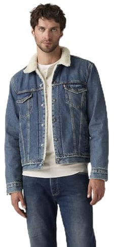 Levi’s Homme Veste denim Type III Sherpa Trucker doublée, Regular Fit, Bleu (In The Morning Sherp), XXL