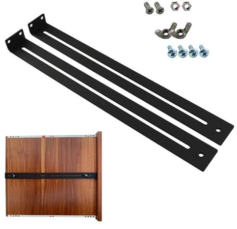 Drawer Repair Kit, Drawer Repair Set, for Reinforcing and Repairing Wood/MDF/Chipboard Drawers, Incl. Screws, 33-61 Cm, Adjustable Length, 2 Pack
