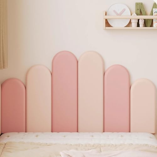 1 Pcs Panneaux Muraux Rembourrés 3D, Coussin Mural comme Tête de Lit pour Lit Double, Rembourrage Mural Anti-Collision, Decoration Murale pour Chambre, Chambre d'enfant(1 pcs Pink,40cm)