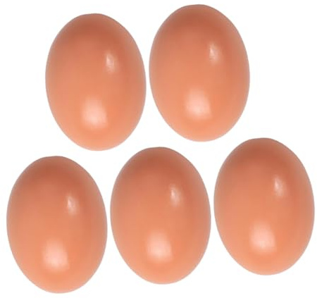 WOONEKY 5 Uova Finte in Legno per Decorazioni Pasquali Te Superficie Liscia per Pittura Realistiche e Sicure per Attività Creative e Giochi Educativi