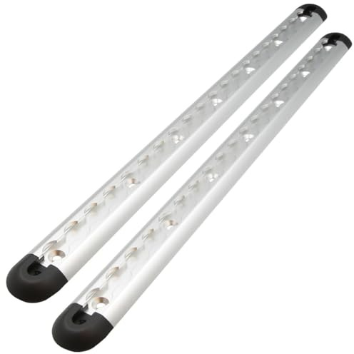 SEFIS Barra de anclaje de aluminio Airline 2 x 50 cm, riel de amarre estable de aluminio para asegurar la carga, riel para furgonetas, remolques, autocaravanas, camiones (plata)