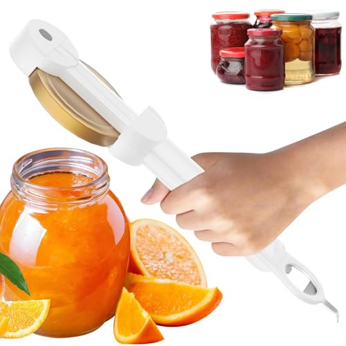 Multifunctional Retractable Jar Opener - 3 in 1 Adjustable Manual Can Opener, Stainless Steel Magnetic Jar Lid Gripper for Weak Hands, Seniors, Arthritis, Daily Life (White)