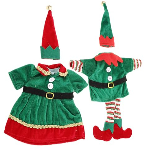 VICASKY 2 Stück Weihnachtliche Flaschenhüllen Elfen aus Vliesstoff mit Mütze für Weinflaschen als Party Deko und Geschenk zu Weihnachten