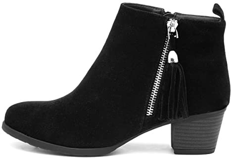 Lilley Mel Womens Black Faux Suede Heeled Boot - Size 8 UK - Black