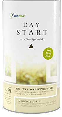 BODYMED Day Start Eiweißfrühstück | Figurbewusstes Frühstück | Mahlzeitersatz mit hochwertigem Molkeneiweiß | low-carb, mit Beta-Glucan und wichtigen Vitaminen und Mineralstoffen | 350g Dose