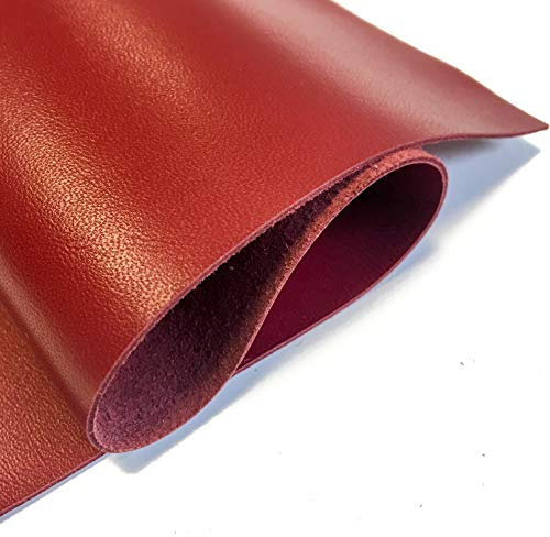 Real Red Leather Material Sheet: Genuine Red Lambskin Leather Sheet for Crafting, Sewing and Personalized Leather Projects (Sun Dried Tomato, 12x24In/ 30x60cm)