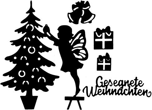Ideen mit Herz Stanzschablonen | Weihnachtsbaum & Weihnachtselfe | 5 Stück