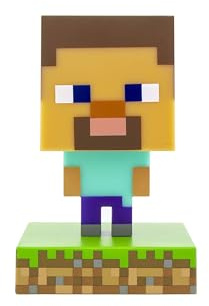 Paladone PP6594MCF Products Mini Lampada da Notte 3D, in Plastica, Icon Minecraft Steve